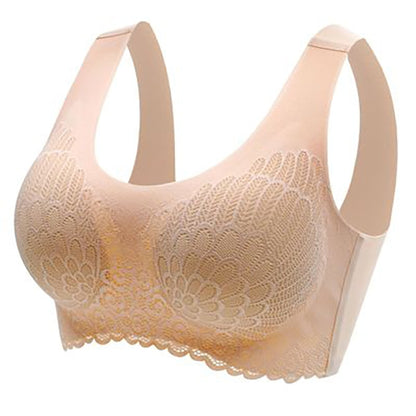 Plus size seamless lace push up bralette in 3XL front view