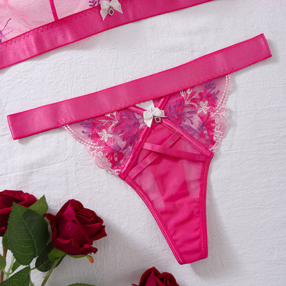Sexy lingerie highlighting curves with butterfly knot and mesh design