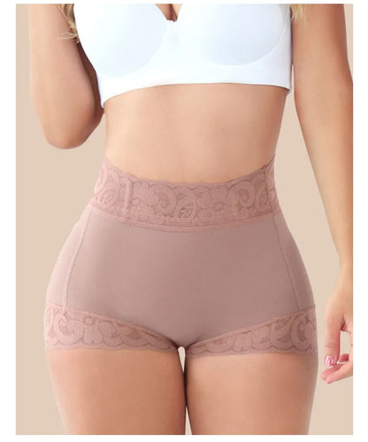 Stretchable, breathable shapewear pants sculpting waist, abdomen, and hips for a smooth silhouette
