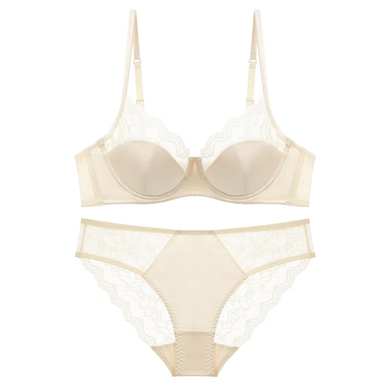 “Close-up of delicate lace and satin detailing on plus size large chest bra”