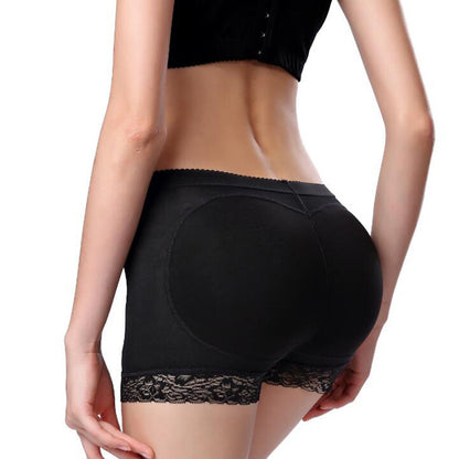 Plus-size fake butt lift panties with breathable mesh and removable padding 