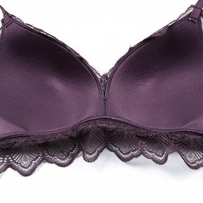 “Back view of ultra-thin cotton bra and panty set showing comfortable fit and lace trim”