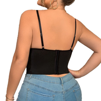 Plus Size Lace Fishbone Corset with Suspenders – Sexy Bustier Vest