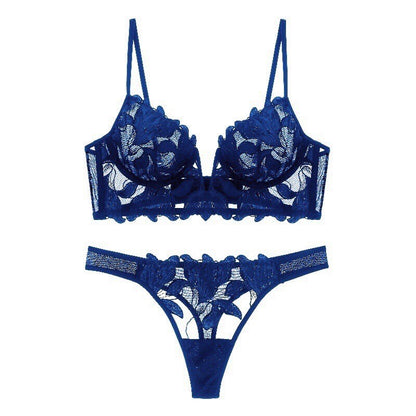 Side view showing fit and curves of plus size deep V lingerie