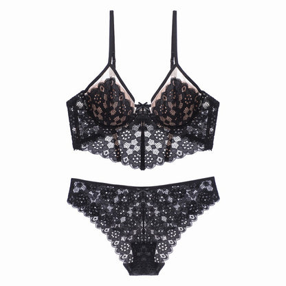  showing corset-style gathering and long bra design in lingerie set”