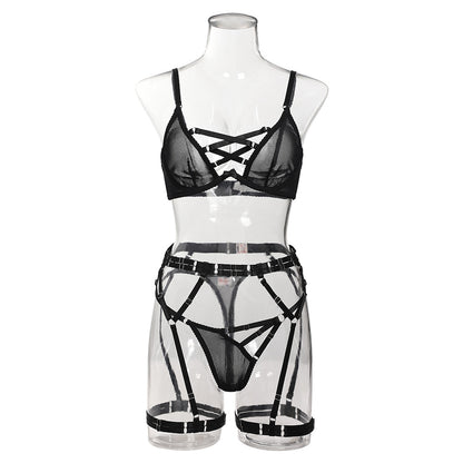  strappy design on erotic lingerie set”