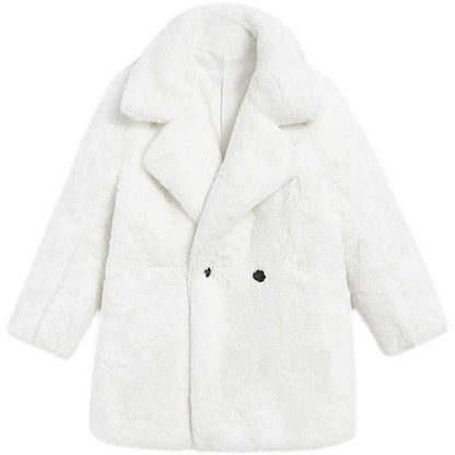 White coat with fur trim on a white background