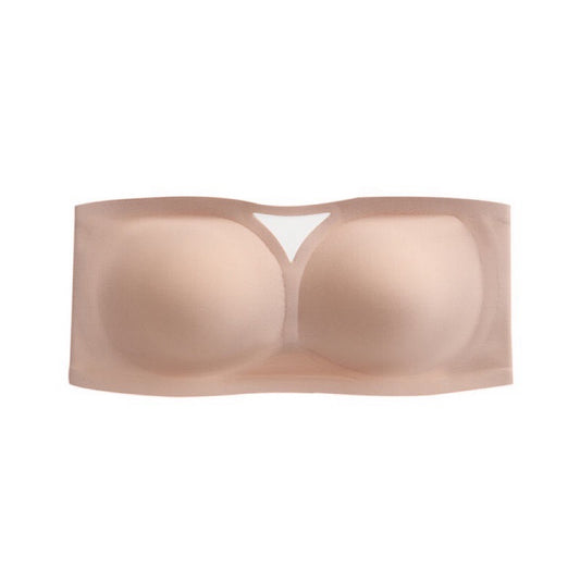 Beige bra on a white background