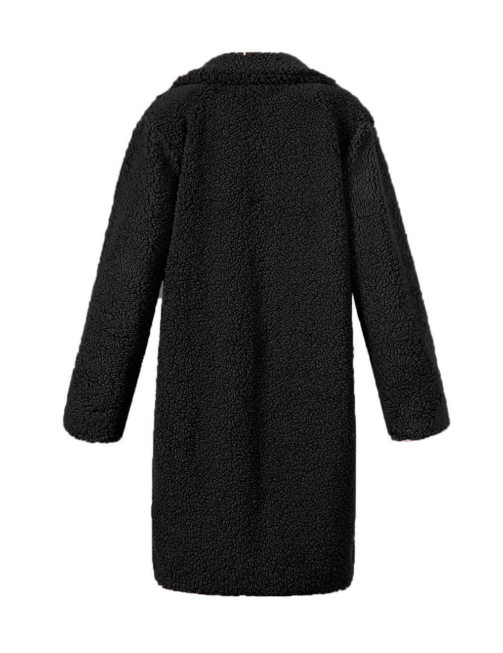 Black teddy coat on a white background