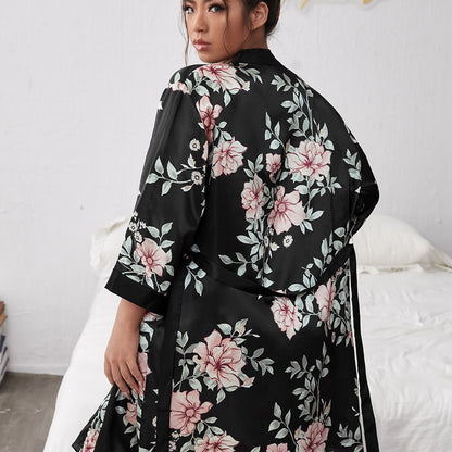 V-Neck Bathrobe & Lace-Up Nightgown – Comfortable, Loose, and Stylish Homewear for Women