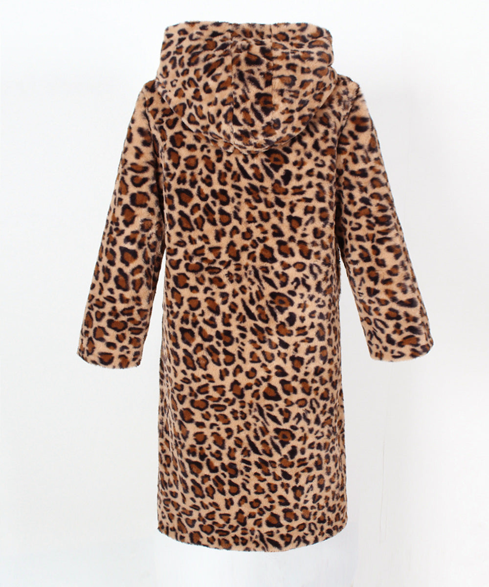 Leopard print coat on a white background