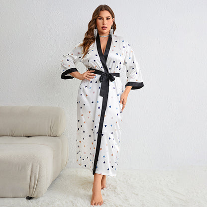 Cartoon Print Lace-Up Nightgown – Sexy, Comfortable Spring & Autumn Homewear for Women