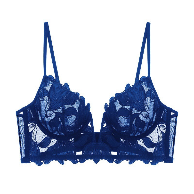 Front view highlighting floral embroidery and body-hugging fit