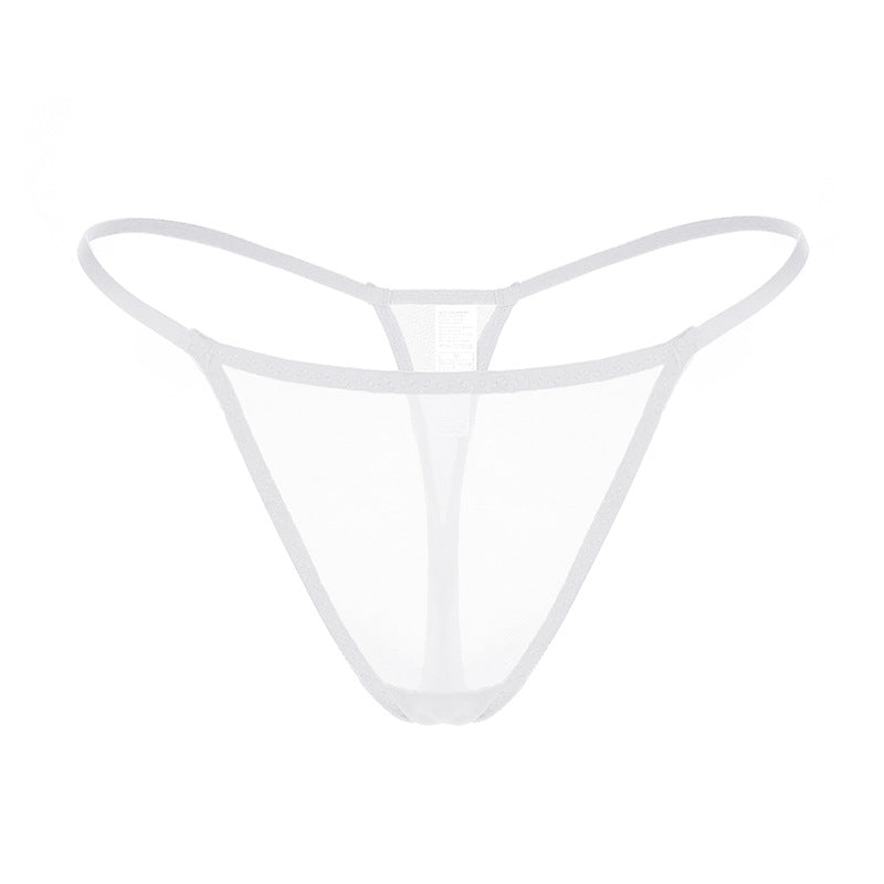 White Low waist see-through lingerie panties with breathable mesh fabric 