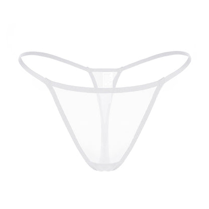 White Low waist see-through lingerie panties with breathable mesh fabric 