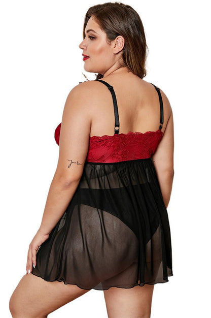 Curvy Allure Suspender Skirt Nightdress – Sexy Plus Size Lingerie Pajamas