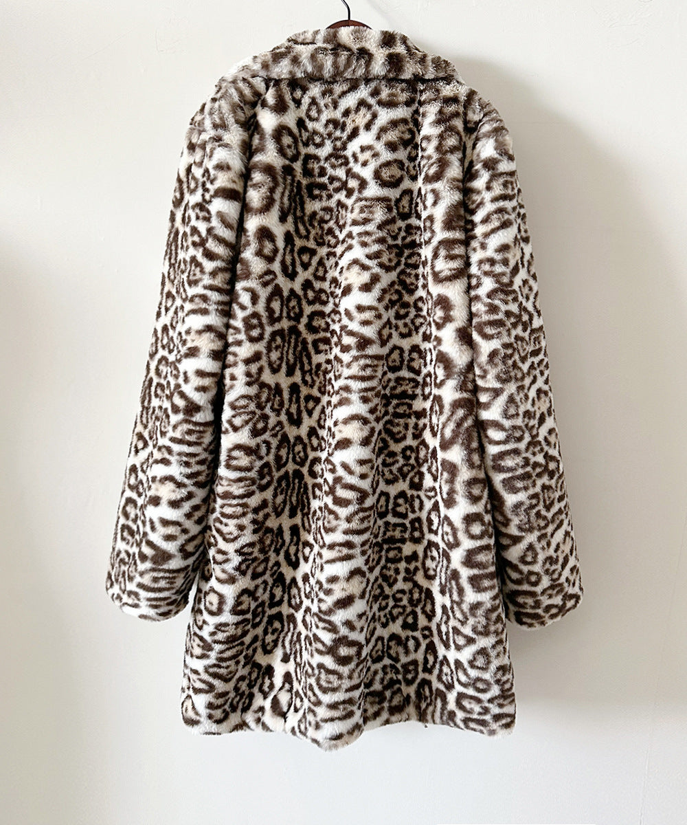 Leopard print coat on a white background