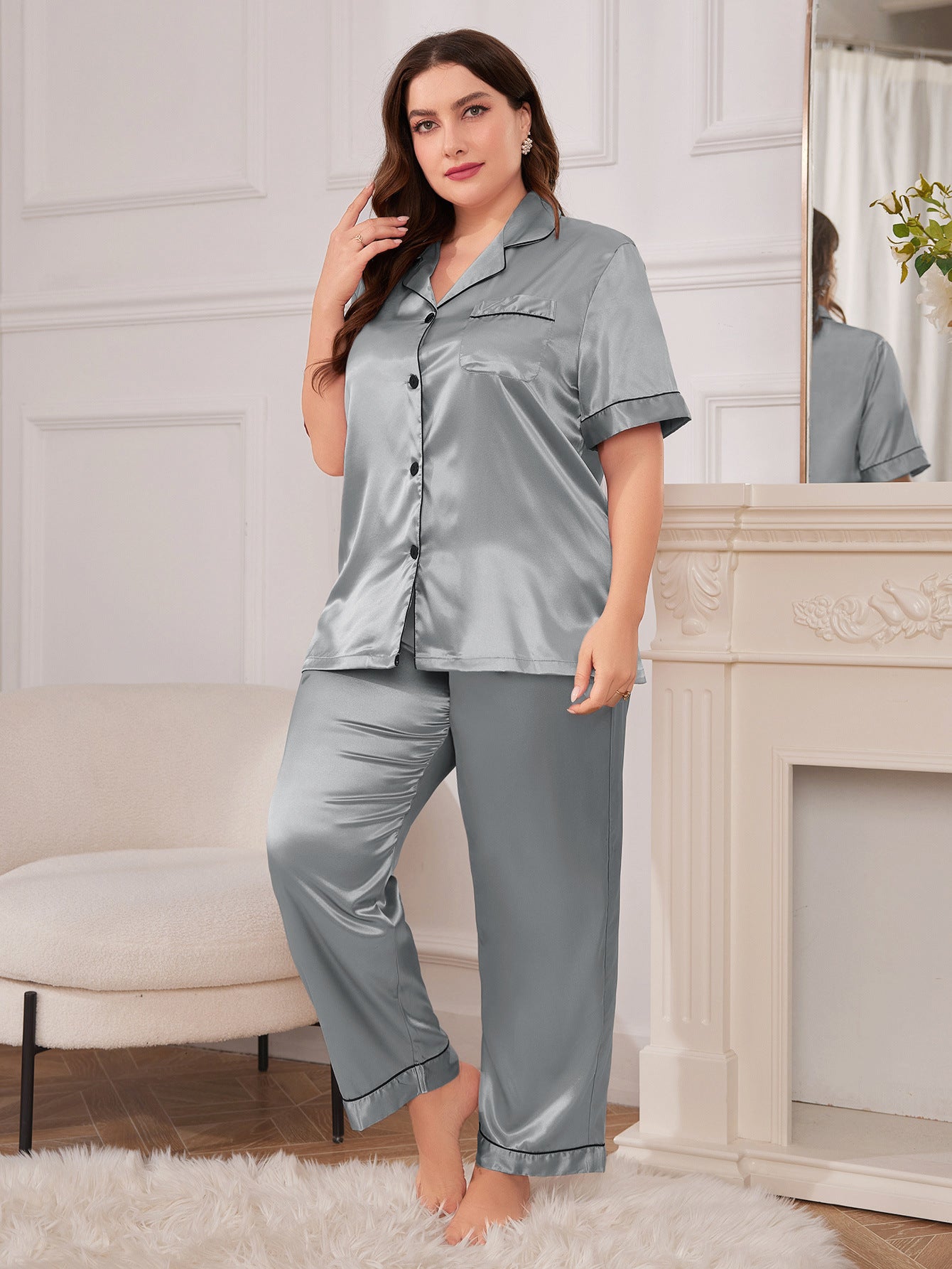 Lightweight Satin Cardigan Nightdress – Sexy, Simple Spring & Summer Pajamas for Women