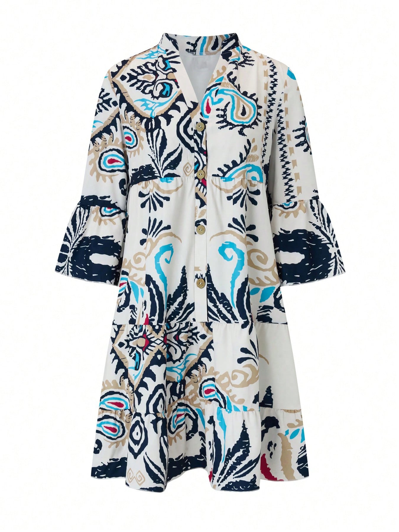 Women Clothing Women National Vacation Casual Loose Floral Dress