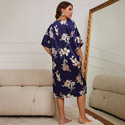 Mid-Length Printed Nightdress – Lightweight Summer Pajamas for Women