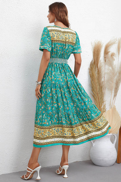 Women Dress Printed Short Sleeve Dress