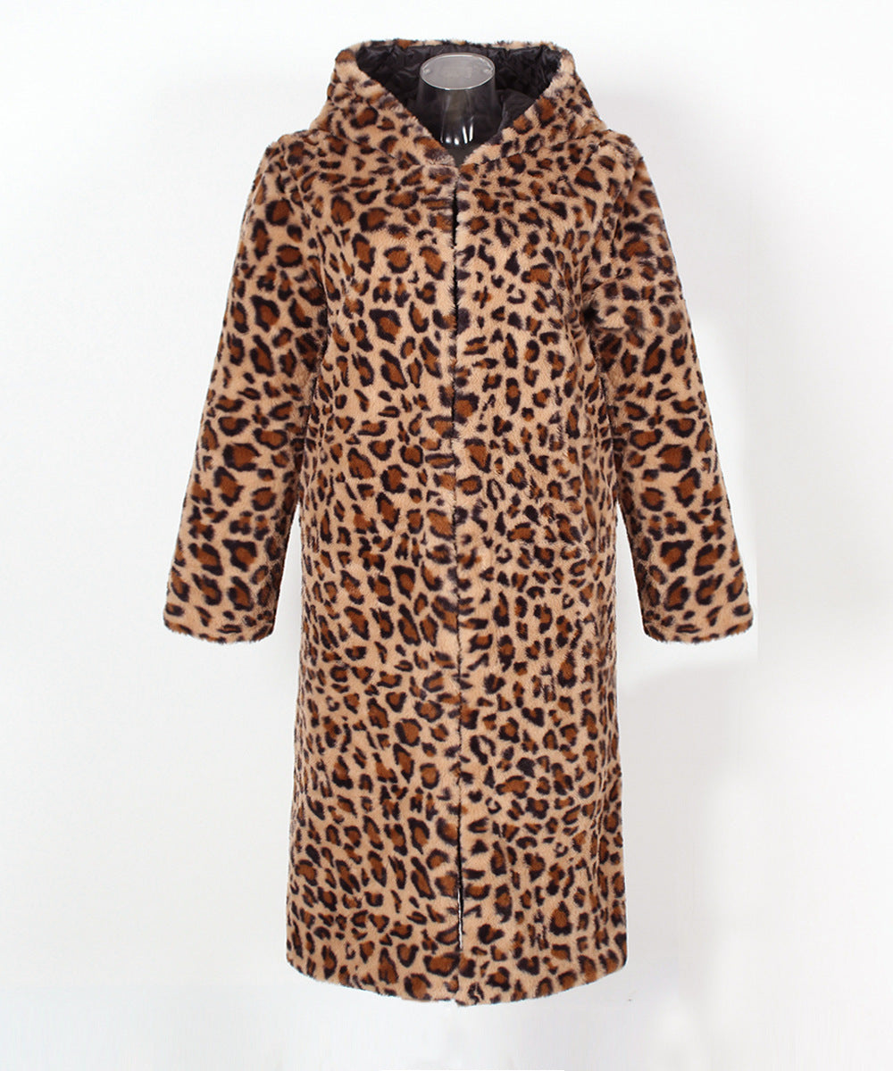 Leopard print coat on a white background