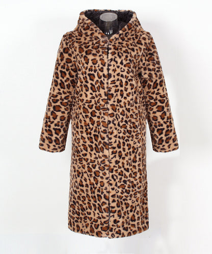 Leopard print coat on a white background