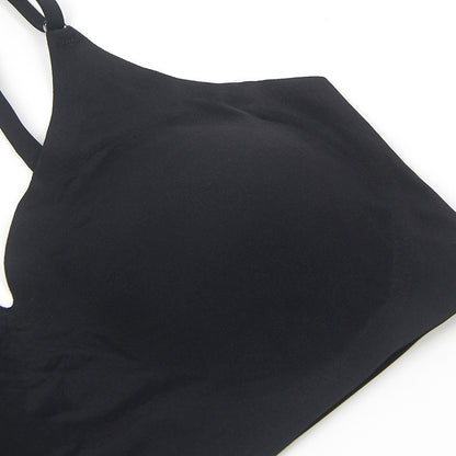 Black spaghetti strap top on a white background