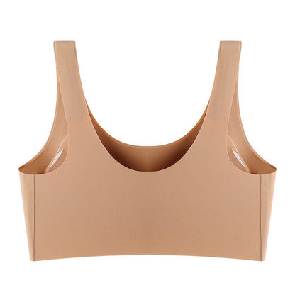 Beige bralette on a white background