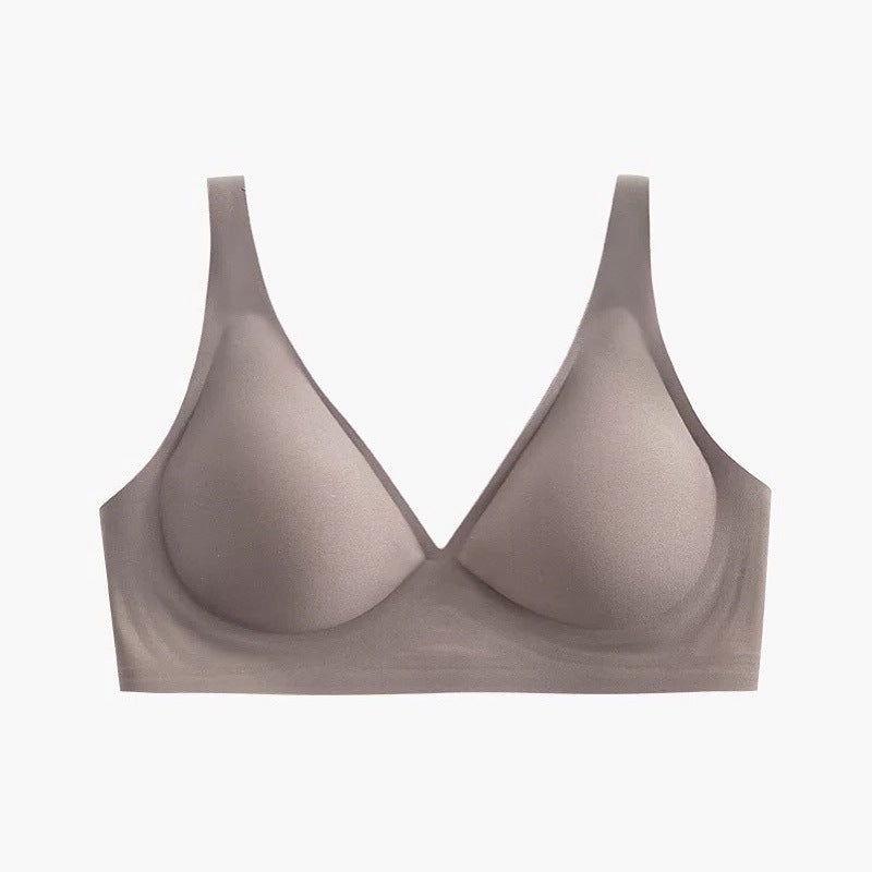 Beige bra on a light gray background