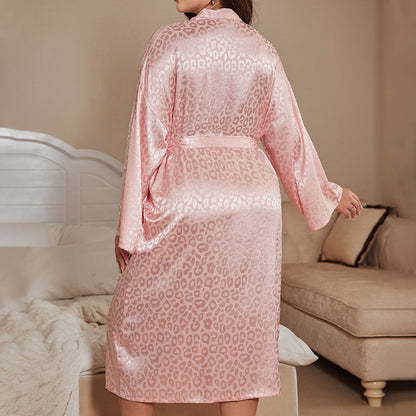 Emulation Silk Nightgown & Lace Bathrobe – Sexy, Lightweight Homewear for Women
