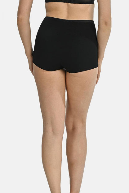 Comfortable plus size black boxer shorts for everyday wear – back view.