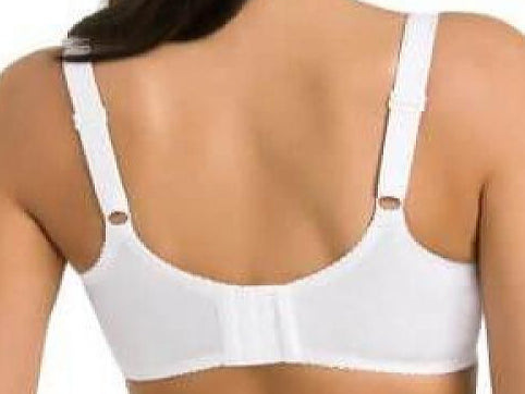 Soft cotton nursing bra with deep cups and adjustable straps
