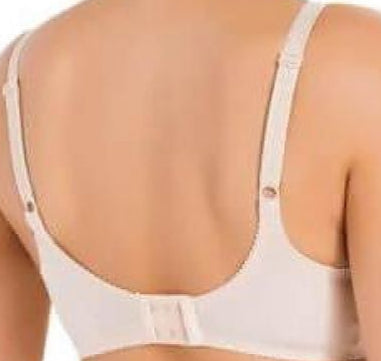 Soft cotton nursing bra with deep cups and adjustable straps