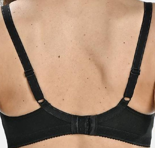 Smooth, minimalist black nursing bra for daily wear
