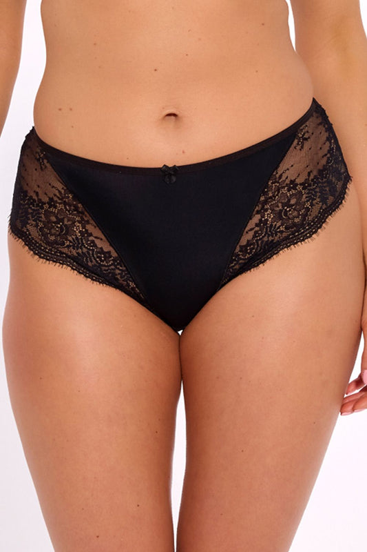 Classic-cut lace panties with cotton insert front view
