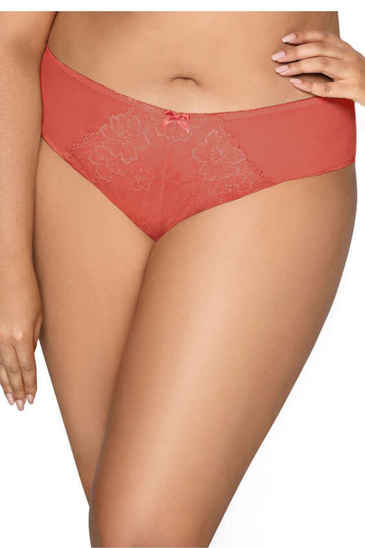 Plus size Carmela Big brick panties L–6XL – front view showing lace panel and mesh sides