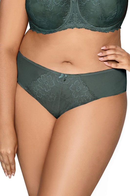 Carmela Big khaki classic cut panties front view
