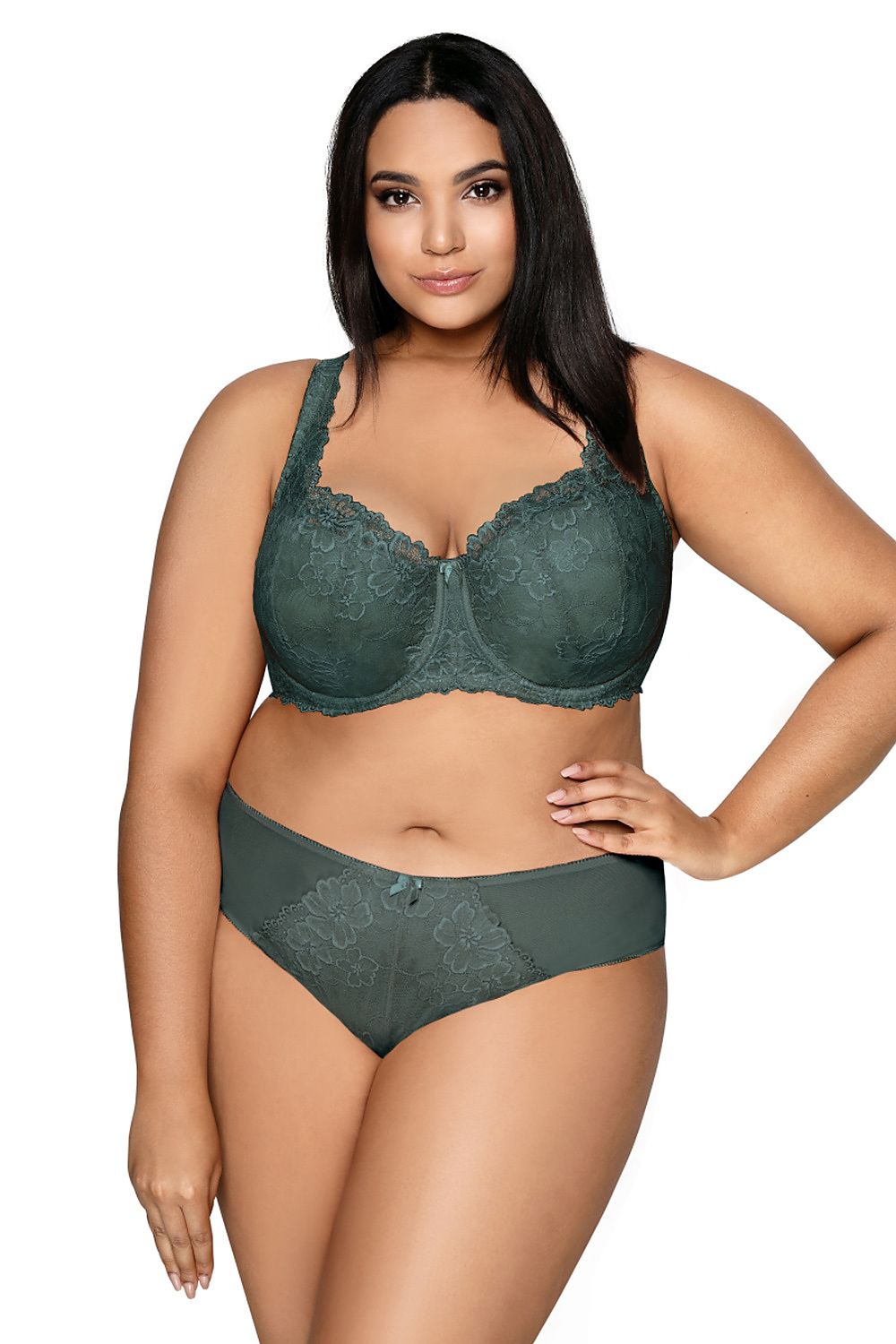 Carmela Big khaki panties lace and mesh detail