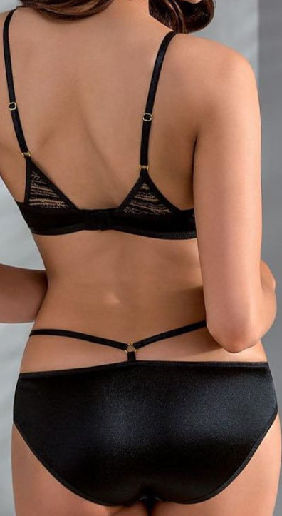 Plus size satin and lace bra and panties set in gift packaging