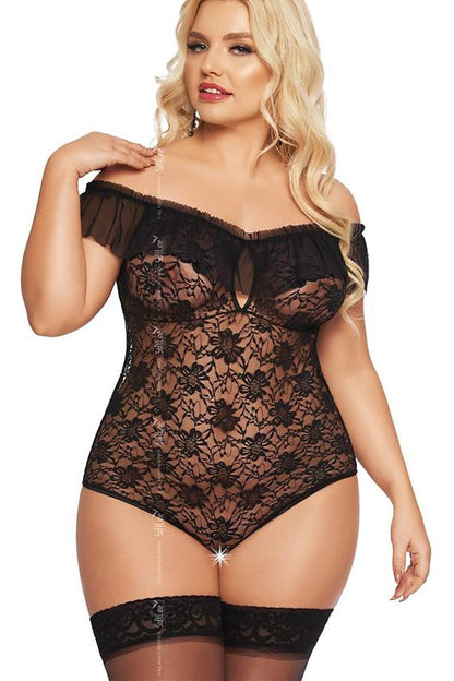 “Sexy lace body with daring back cutout, designed for romantic nights”