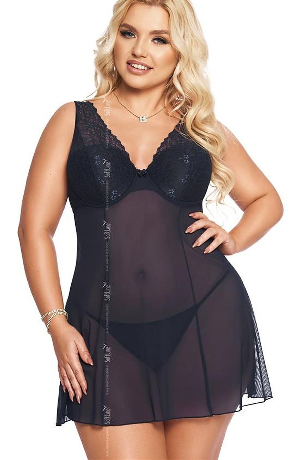 “Sensual nightshirt with matching thong, designed for night and morning allure”