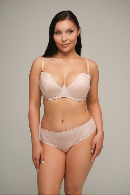 supportive push-up bra with detachable straps for versatility