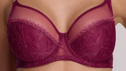  Push up model elegant lace soft bra with underwires and ribbon trim