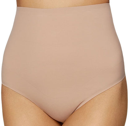 Plus size high-waisted thong with decorative tulle inserts