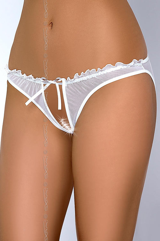 Skimpy Open Panty in delicate tulle mesh with front cut-out and striped back