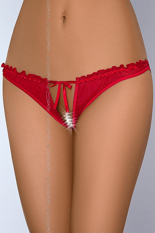 Skimpy Open Panty in delicate tulle mesh with front cut-out and striped back