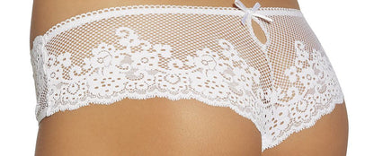 Sheer lace mesh underwear with feminine bow detail