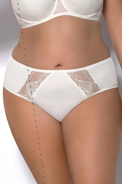 Chicnex classic knit briefs with lace inserts and tiny bow