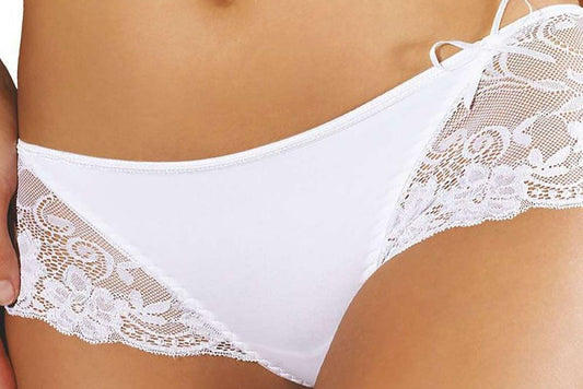 Plus size shorts with floral lace sides and satin bow